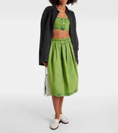 Marni Pleated denim midi skirt | Thumbnail 2 Marni Pleated denim midi skirt | Thumbnail 2