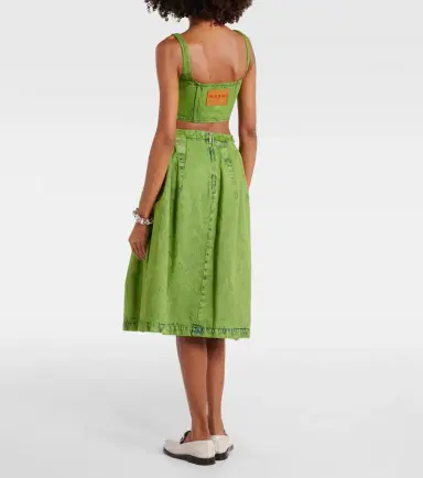 Marni Pleated denim midi skirt | Thumbnail 3 Marni Pleated denim midi skirt | Thumbnail 3