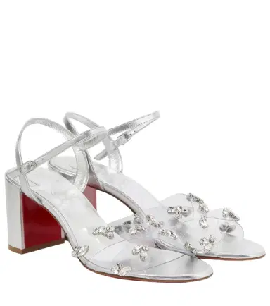 Christian Louboutin Queenie PVC and metallic leather sandals | Thumbnail 1 Christian Louboutin Queenie PVC and metallic leather sandals | Thumbnail 1