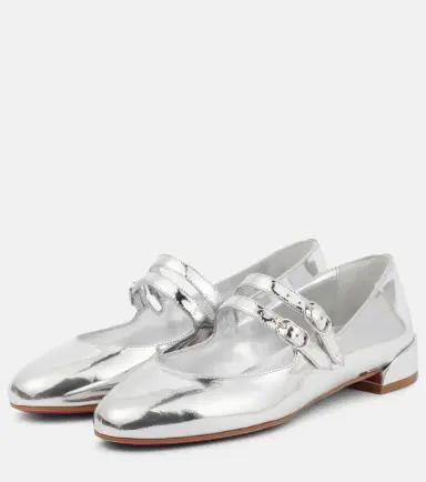 Christian Louboutin Sweet Jane metallic leather Mary Jane flats | Thumbnail 2 Christian Louboutin Sweet Jane metallic leather Mary Jane flats | Thumbnail 2