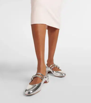 Christian Louboutin Sweet Jane metallic leather Mary Jane flats | Thumbnail 6 Christian Louboutin Sweet Jane metallic leather Mary Jane flats | Thumbnail 6