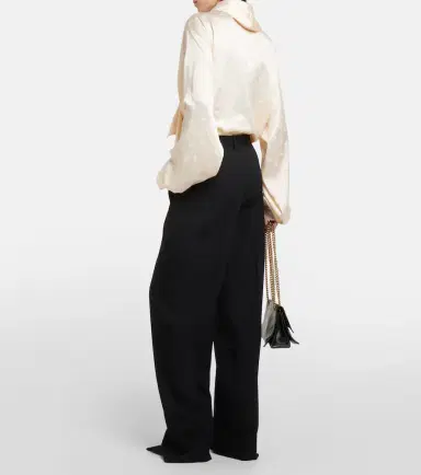 Balenciaga Mid-rise wool wide-leg pants | Thumbnail 2 Balenciaga Mid-rise wool wide-leg pants | Thumbnail 2