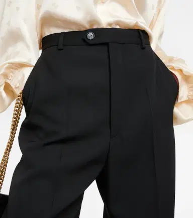 Balenciaga Mid-rise wool wide-leg pants | Thumbnail 3 Balenciaga Mid-rise wool wide-leg pants | Thumbnail 3
