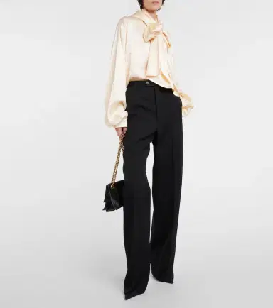 Balenciaga Mid-rise wool wide-leg pants | Thumbnail 5 Balenciaga Mid-rise wool wide-leg pants | Thumbnail 5