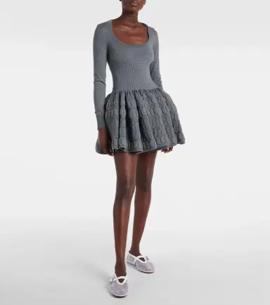 Alaia Alaïa Leather-trimmed fishnet ballet flats | Thumbnail 7 Alaia Alaïa Leather-trimmed fishnet ballet flats | Thumbnail 7