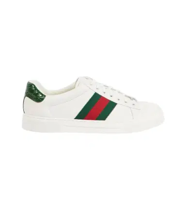 Gucci Ace Web Stripe leather sneakers | Thumbnail 1 Gucci Ace Web Stripe leather sneakers | Thumbnail 1
