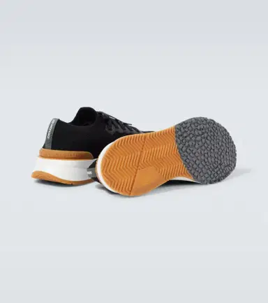 Brunello Cucinelli Leather-trimmed knit sneakers | Thumbnail 2 Brunello Cucinelli Leather-trimmed knit sneakers | Thumbnail 2