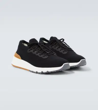 Brunello Cucinelli Leather-trimmed knit sneakers | Thumbnail 5 Brunello Cucinelli Leather-trimmed knit sneakers | Thumbnail 5