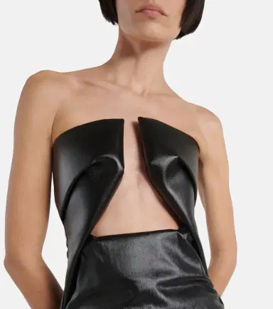 Rick Owens Prong cutout coated denim gown | Thumbnail 3 Rick Owens Prong cutout coated denim gown | Thumbnail 3