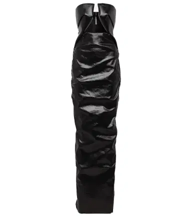 Rick Owens Prong cutout coated denim gown | Thumbnail 1 Rick Owens Prong cutout coated denim gown | Thumbnail 1