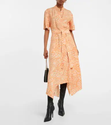 Stella McCartney Printed asymmetric silk midi dress | Thumbnail 2 Stella McCartney Printed asymmetric silk midi dress | Thumbnail 2