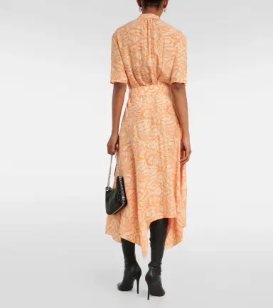 Stella McCartney Printed asymmetric silk midi dress | Thumbnail 6 Stella McCartney Printed asymmetric silk midi dress | Thumbnail 6