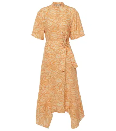 Stella McCartney Printed asymmetric silk midi dress | Thumbnail 1 Stella McCartney Printed asymmetric silk midi dress | Thumbnail 1