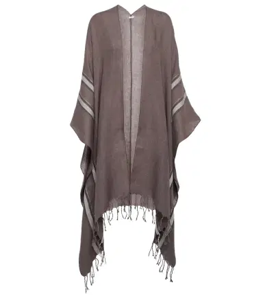 Brunello Cucinelli Striped linen cape | Thumbnail 1 Brunello Cucinelli Striped linen cape | Thumbnail 1