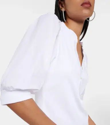 Veronica Beard Coralee puff-sleeve cotton-blend top | Thumbnail 2 Veronica Beard Coralee puff-sleeve cotton-blend top | Thumbnail 2