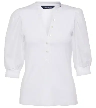 Veronica Beard Coralee puff-sleeve cotton-blend top | Thumbnail 1 Veronica Beard Coralee puff-sleeve cotton-blend top | Thumbnail 1