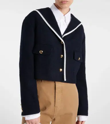 Miu Miu Cropped wool-blend tweed jacket | Thumbnail 7 Miu Miu Cropped wool-blend tweed jacket | Thumbnail 7