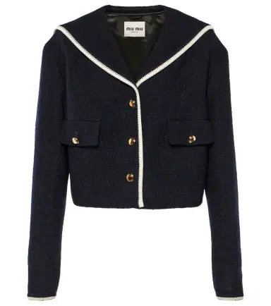 Miu Miu Cropped wool-blend tweed jacket | Thumbnail 1 Miu Miu Cropped wool-blend tweed jacket | Thumbnail 1