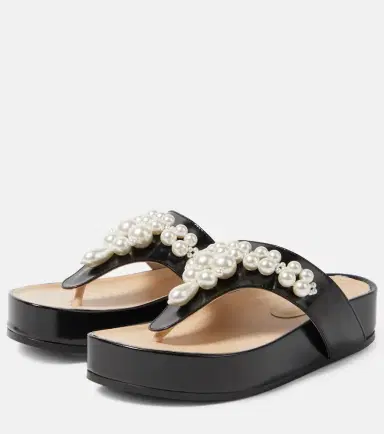 Simone Rocha Embellished leather thong sandals | Thumbnail 2 Simone Rocha Embellished leather thong sandals | Thumbnail 2