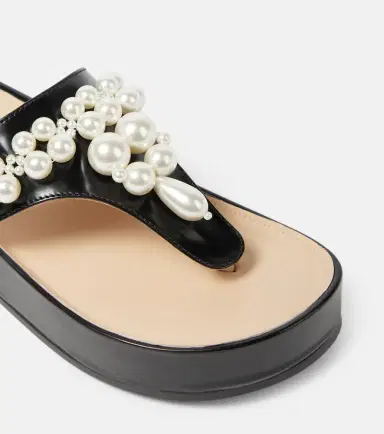 Simone Rocha Embellished leather thong sandals | Thumbnail 3 Simone Rocha Embellished leather thong sandals | Thumbnail 3