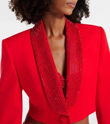 Area Crystal-embellished cropped wool blazer | Thumbnail 5 Area Crystal-embellished cropped wool blazer | Thumbnail 5
