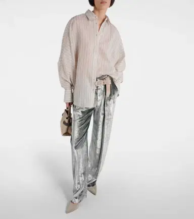 Brunello Cucinelli Cotton-blend lamé shirt | Thumbnail 2 Brunello Cucinelli Cotton-blend lamé shirt | Thumbnail 2