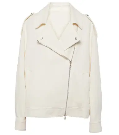 Brunello Cucinelli Cotton and linen biker jacket | Thumbnail 1 Brunello Cucinelli Cotton and linen biker jacket | Thumbnail 1