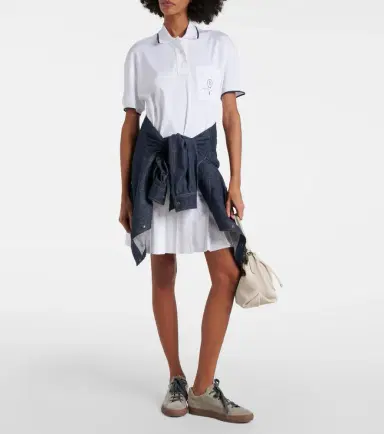 Brunello Cucinelli Pleated cotton polo dress | Thumbnail 3 Brunello Cucinelli Pleated cotton polo dress | Thumbnail 3