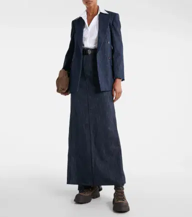 Brunello Cucinelli Cotton-blend maxi skirt | Thumbnail 4 Brunello Cucinelli Cotton-blend maxi skirt | Thumbnail 4