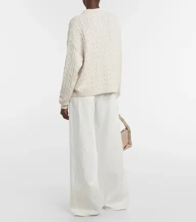 Brunello Cucinelli Cable-knit cotton-blend polo sweater | Thumbnail 2 Brunello Cucinelli Cable-knit cotton-blend polo sweater | Thumbnail 2