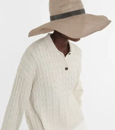 Brunello Cucinelli Cable-knit cotton-blend polo sweater | Thumbnail 3 Brunello Cucinelli Cable-knit cotton-blend polo sweater | Thumbnail 3