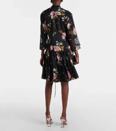 Erdem Floral silk crêpe de chine minidress | Thumbnail 2 Erdem Floral silk crêpe de chine minidress | Thumbnail 2