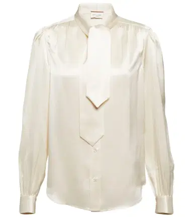 Saint Laurent Tie-neck silk satin blouse | Thumbnail 1 Saint Laurent Tie-neck silk satin blouse | Thumbnail 1