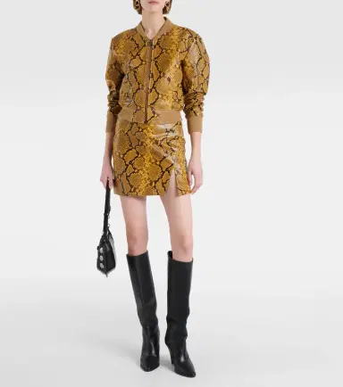 Isabel Marant Cerem snake-effect leather bomber jacket | Thumbnail 6 Isabel Marant Cerem snake-effect leather bomber jacket | Thumbnail 6