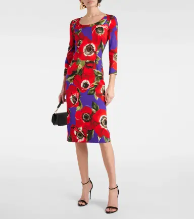 Dolce & Gabbana Floral silk-blend midi dress | Thumbnail 2 Dolce & Gabbana Floral silk-blend midi dress | Thumbnail 2