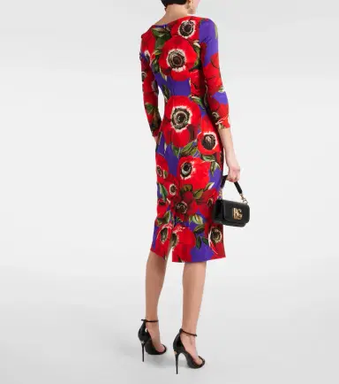 Dolce & Gabbana Floral silk-blend midi dress | Thumbnail 3 Dolce & Gabbana Floral silk-blend midi dress | Thumbnail 3