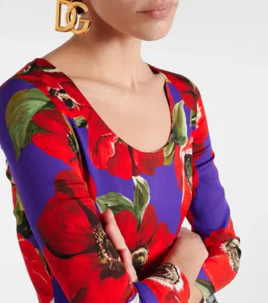 Dolce & Gabbana Floral silk-blend midi dress | Thumbnail 4 Dolce & Gabbana Floral silk-blend midi dress | Thumbnail 4