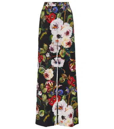 Dolce & Gabbana Floral cotton-blend wide-leg pants | Thumbnail 1 Dolce & Gabbana Floral cotton-blend wide-leg pants | Thumbnail 1