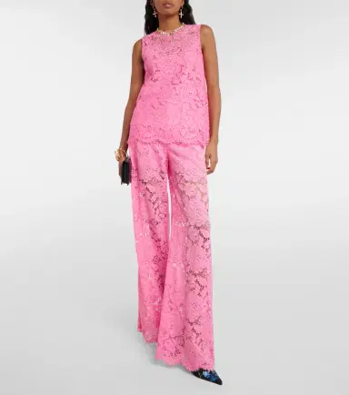 Dolce & Gabbana High-rise lace wide-leg pants | Thumbnail 3 Dolce & Gabbana High-rise lace wide-leg pants | Thumbnail 3