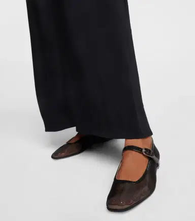Le Monde Béryl Le Monde Béryl Patent leather-trimmed mesh flats | Thumbnail 5 Le Monde Béryl Le Monde Béryl Patent leather-trimmed mesh flats | Thumbnail 5