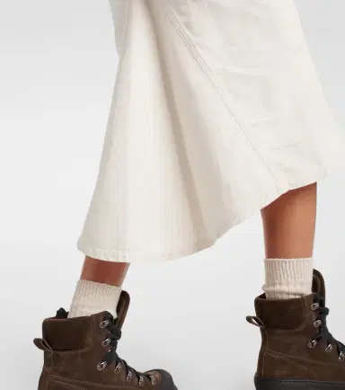 Brunello Cucinelli Cotton and linen midi skirt | Thumbnail 2 Brunello Cucinelli Cotton and linen midi skirt | Thumbnail 2