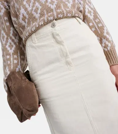 Brunello Cucinelli Cotton and linen midi skirt | Thumbnail 4 Brunello Cucinelli Cotton and linen midi skirt | Thumbnail 4