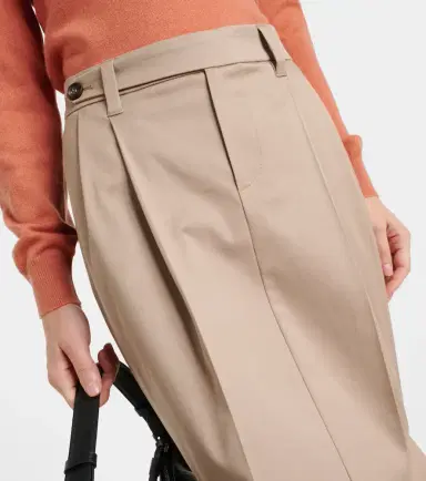 Brunello Cucinelli Pleated low-rise cotton-blend maxi skirt | Thumbnail 2 Brunello Cucinelli Pleated low-rise cotton-blend maxi skirt | Thumbnail 2