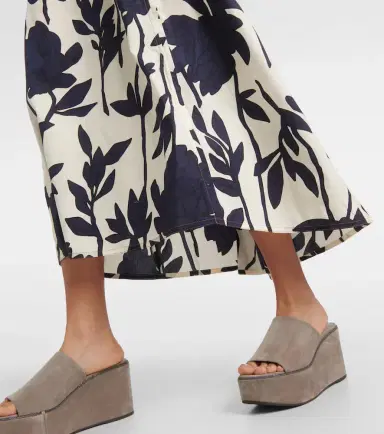 Brunello Cucinelli Floral cotton midi dress | Thumbnail 2 Brunello Cucinelli Floral cotton midi dress | Thumbnail 2