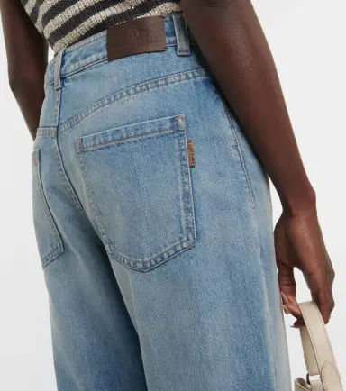 Brunello Cucinelli Mid-rise faded tapered jeans | Thumbnail 6 Brunello Cucinelli Mid-rise faded tapered jeans | Thumbnail 6