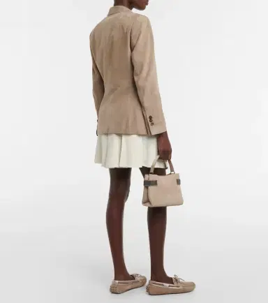 Brunello Cucinelli Embellished suede blazer | Thumbnail 2 Brunello Cucinelli Embellished suede blazer | Thumbnail 2