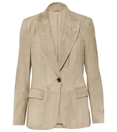 Brunello Cucinelli Embellished suede blazer | Thumbnail 1 Brunello Cucinelli Embellished suede blazer | Thumbnail 1
