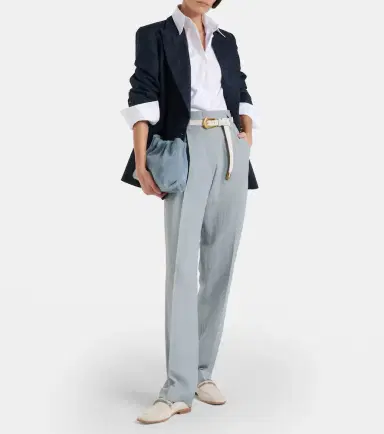 Brunello Cucinelli High-rise straight pants | Thumbnail 4 Brunello Cucinelli High-rise straight pants | Thumbnail 4