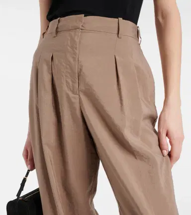 Joseph Pleated silk-blend twill straight pants | Thumbnail 2 Joseph Pleated silk-blend twill straight pants | Thumbnail 2