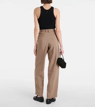 Joseph Pleated silk-blend twill straight pants | Thumbnail 6 Joseph Pleated silk-blend twill straight pants | Thumbnail 6